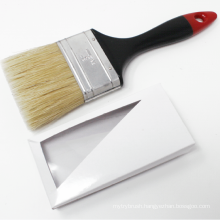 Natural White Bristle Black Plastic Handle With Red Tip Oil Paint Brushes